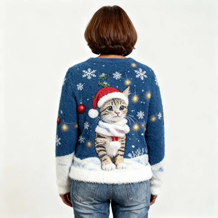 MAISIE | CASUAL FLANNEL JUMPER WITH RETRO ANIMAL ART FOR WOMEN