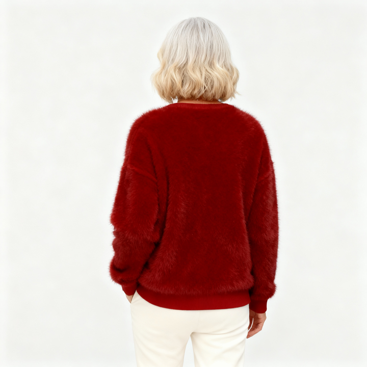 WINNIE | FLANNEL JUMPER SNOWMAN AND BIRDS ART FOR WOMEN