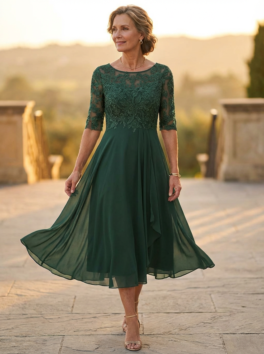 Zaria – The Flattering Lace Midi Dress