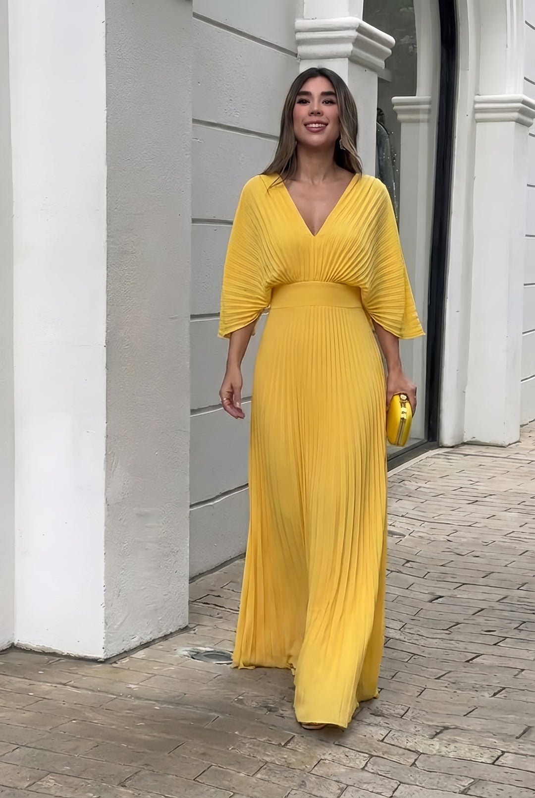 Stephanie™ Elegant Pleated Maxi Dress