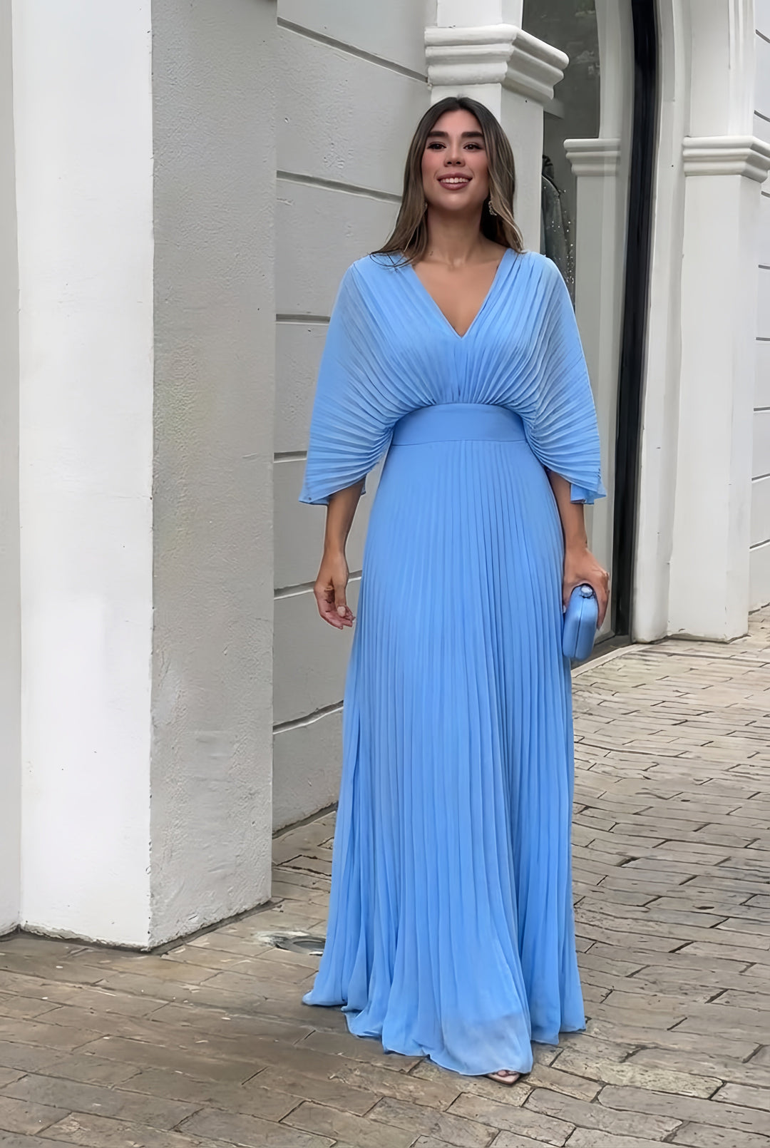 Stephanie™ Elegant Pleated Maxi Dress