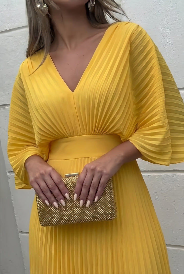 Stephanie™ Elegant Pleated Maxi Dress