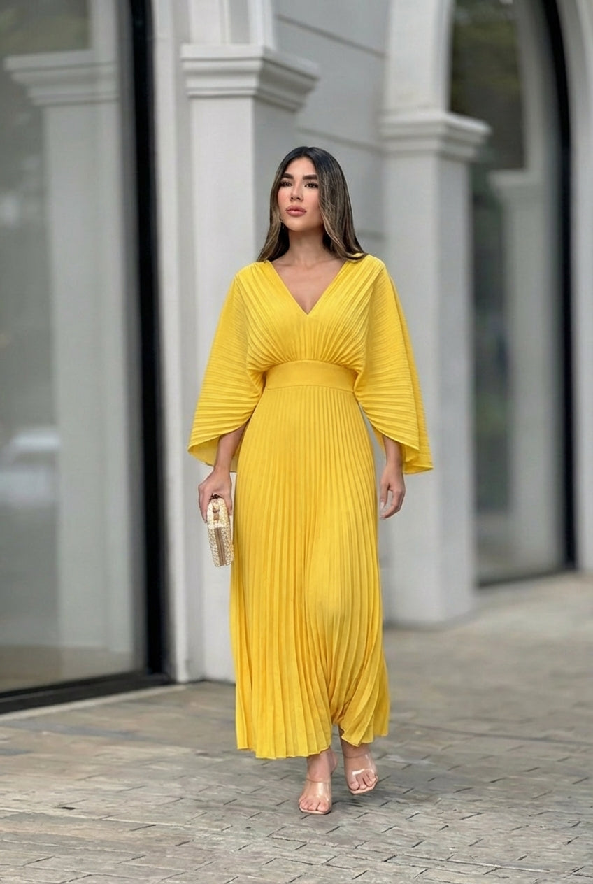 Stephanie™ Elegant Pleated Maxi Dress