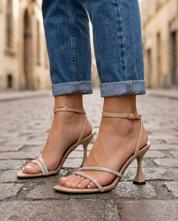 Diana | Crystal Rhinestone Strap Heels