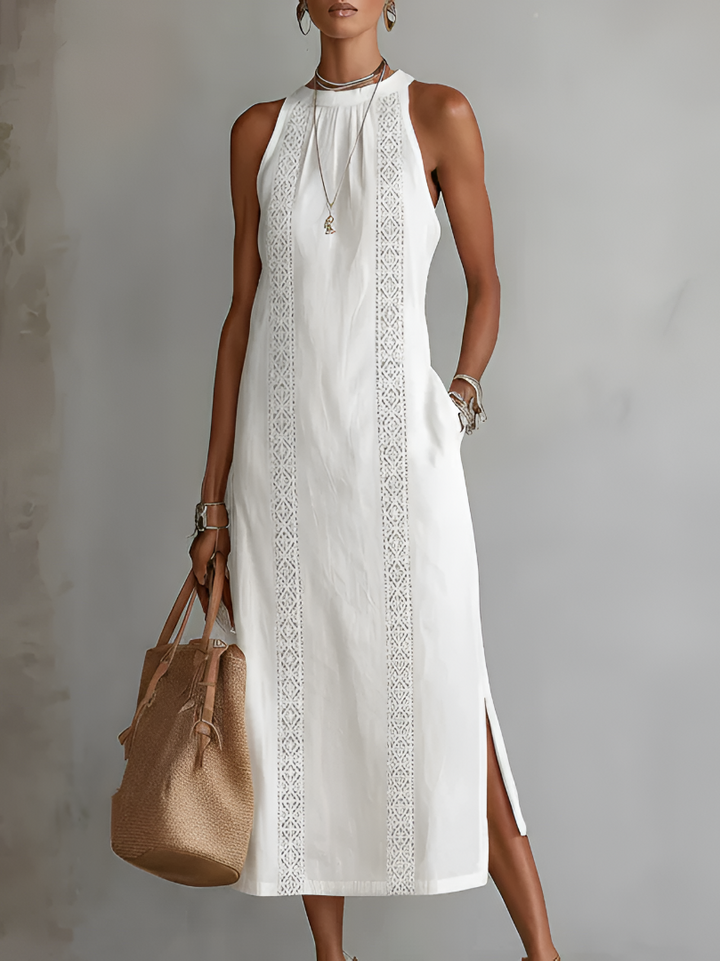JIMENA | Linen-Texture Midi Dress