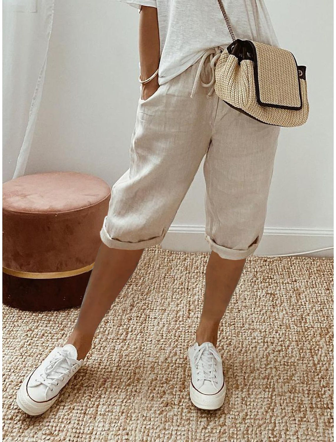 Sophie™ Comfort cotton-linen Capri Pants