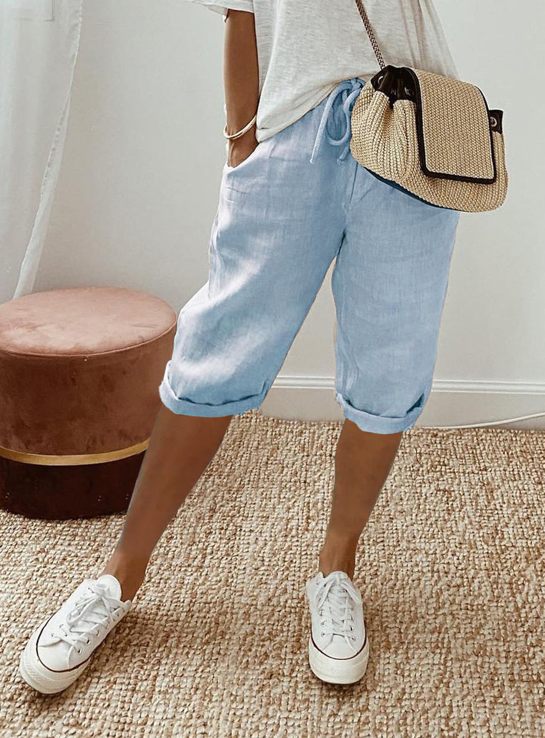 Sophie™ Comfort cotton-linen Capri Pants