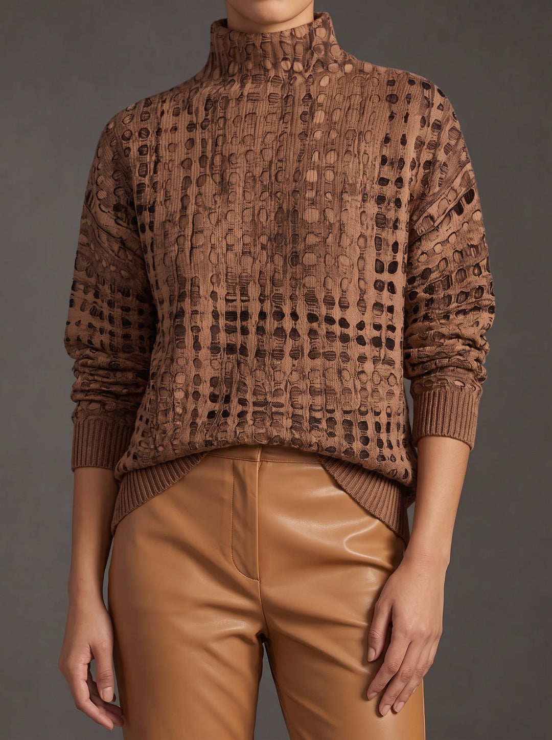 Marnie™ | Chestnut Lattice Turtleneck