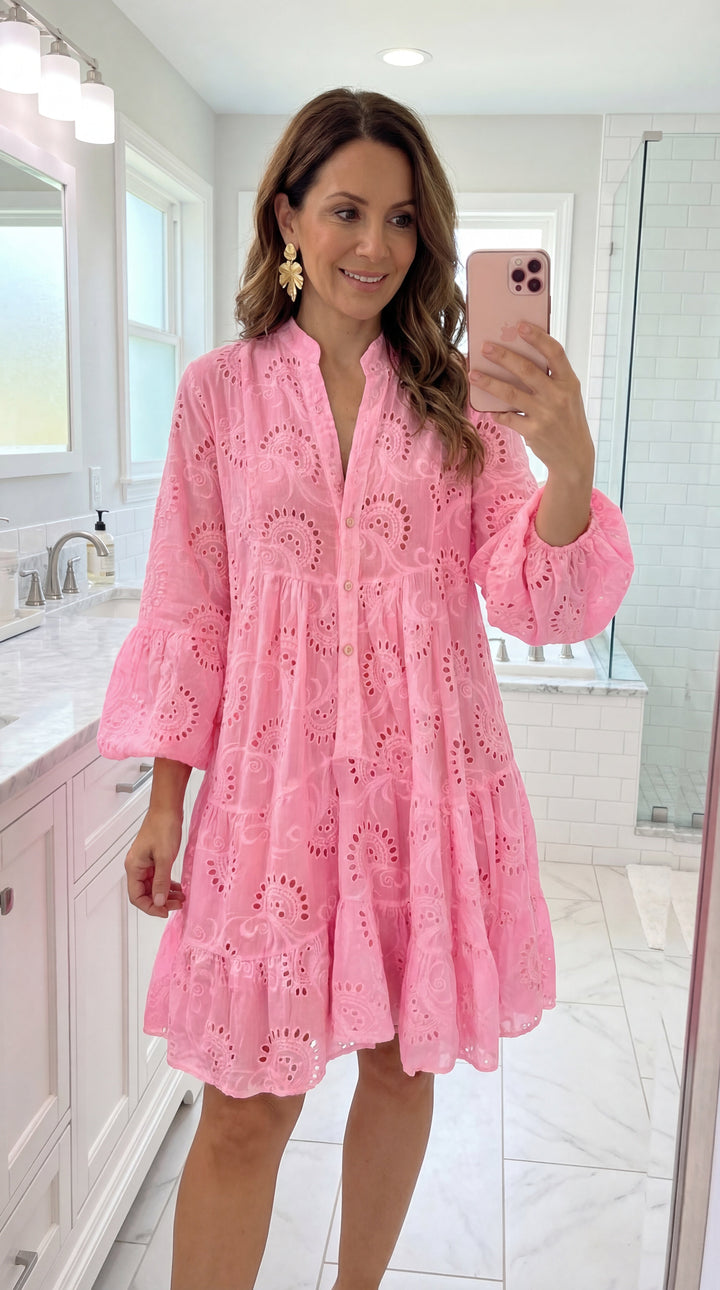 Sienna | V-Neck Summer Broderie Dress
