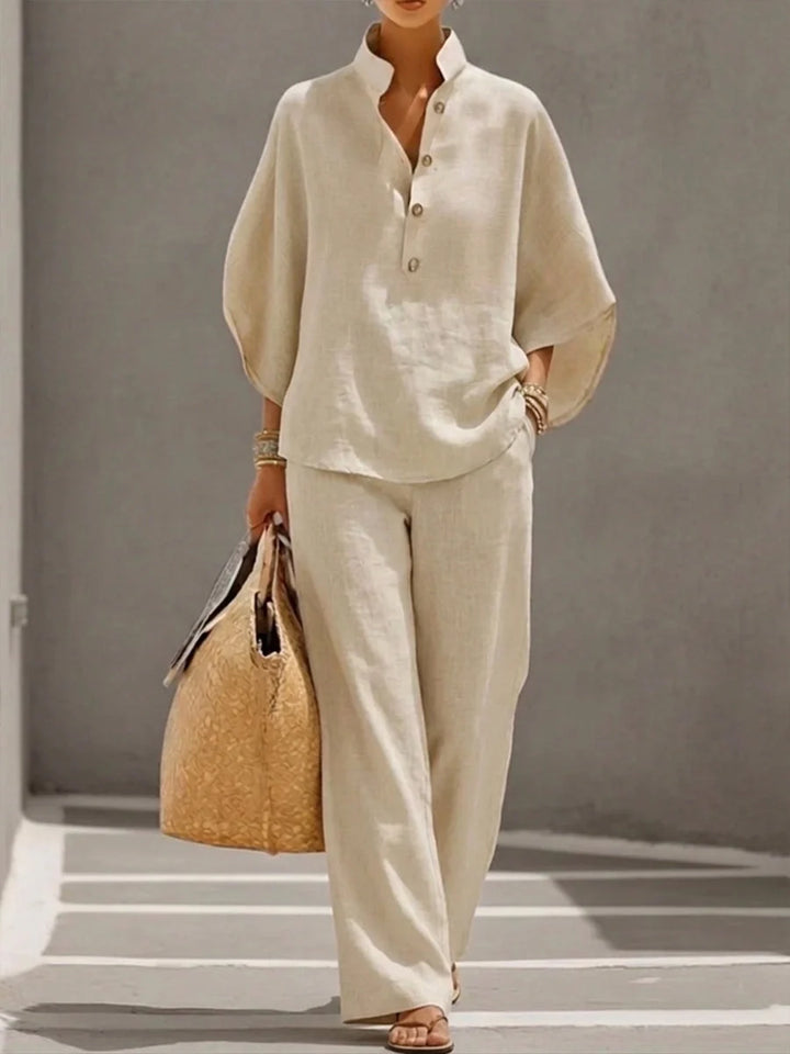 Noelle | Relaxed Button Two-Piece Set