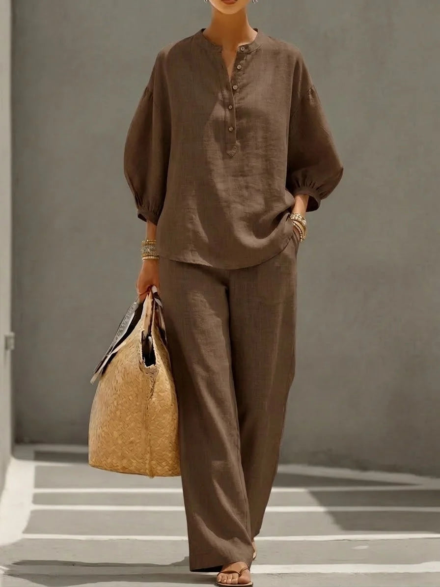 Camille | Relaxed Button-Up Two-Piece Set