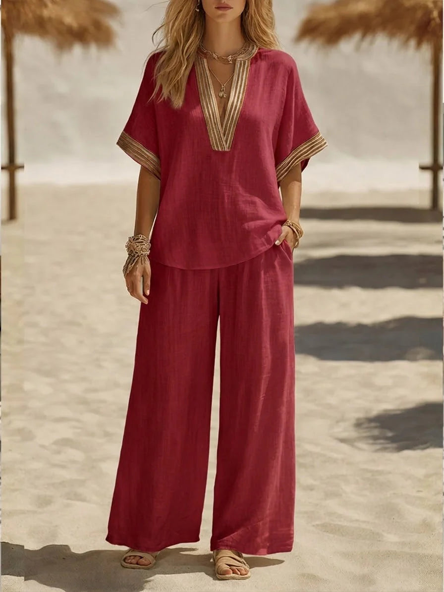 Maribel | Relaxed V-Neck Two-Piece Set