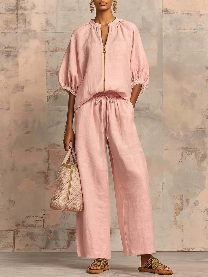 Amélie | Effortless Linen Zip Two-Piece Set