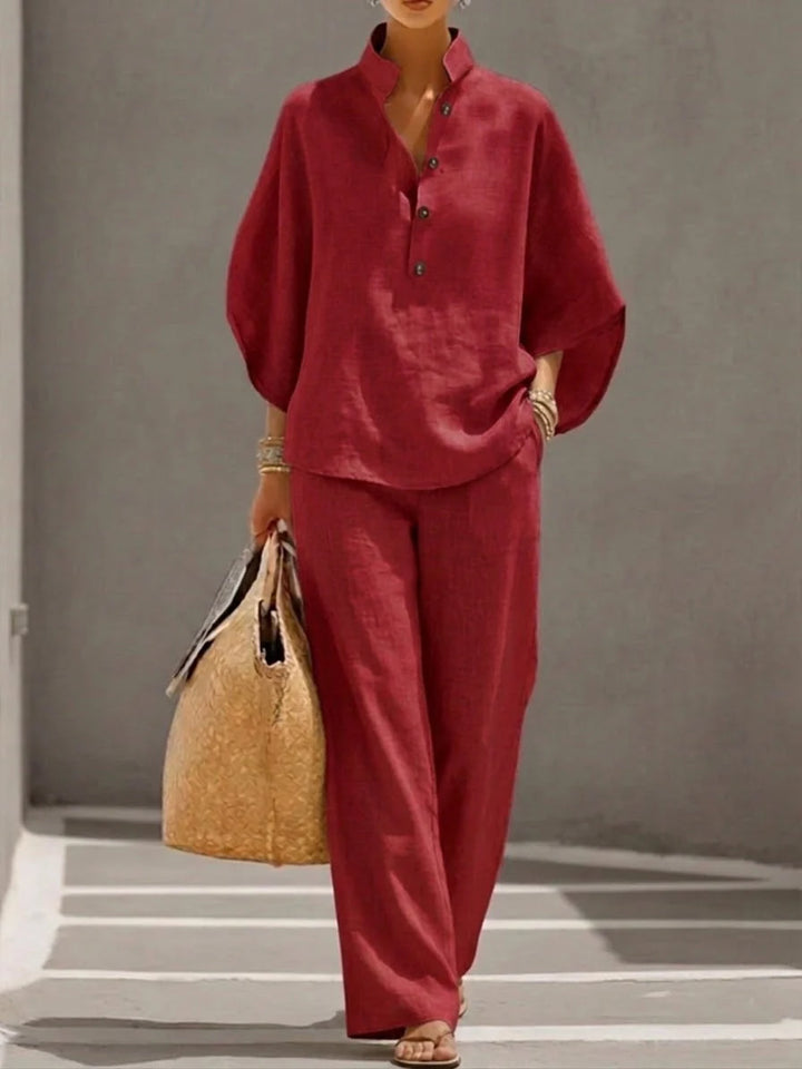 Noelle | Relaxed Button Two-Piece Set