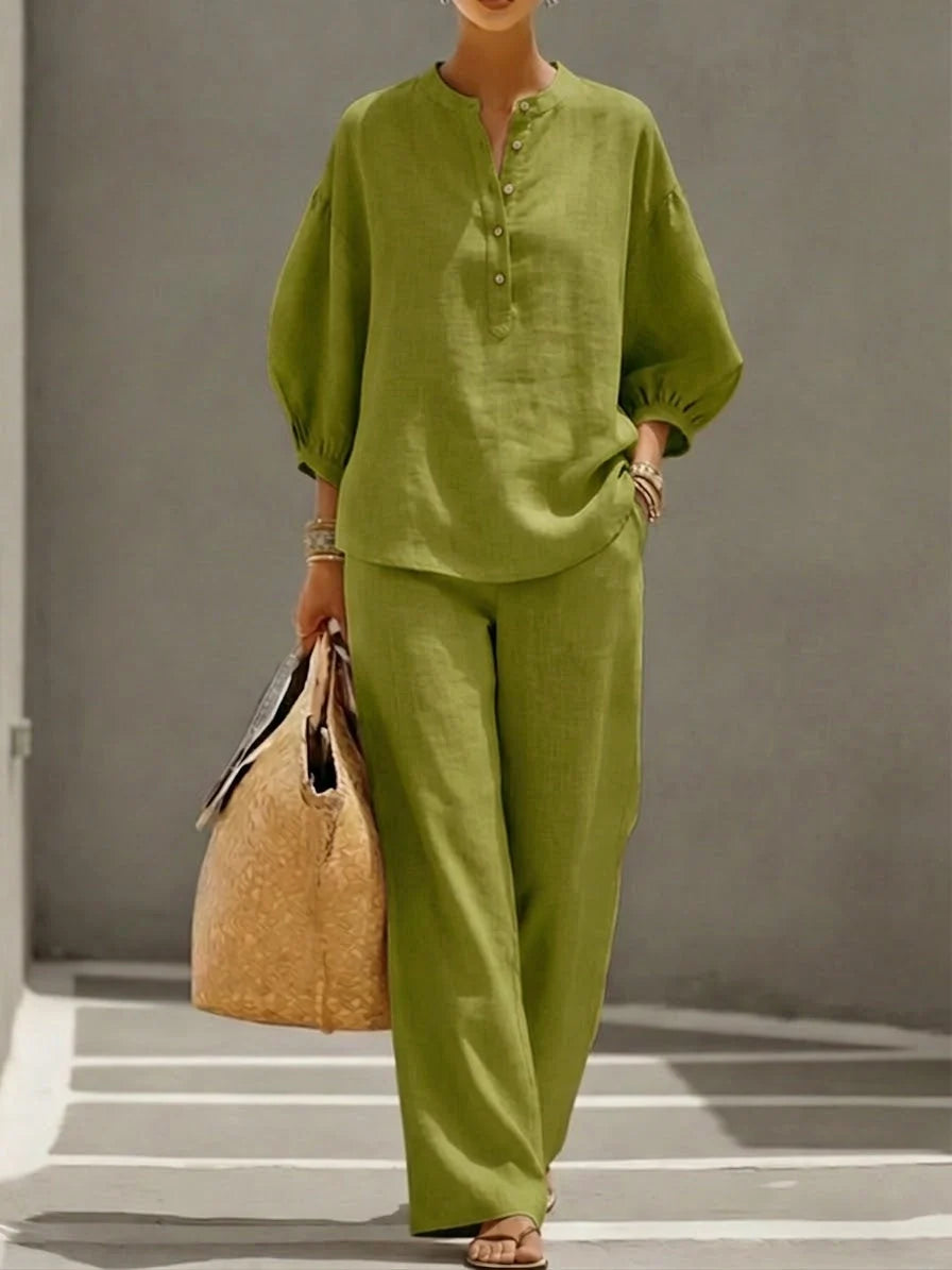Camille | Relaxed Button-Up Two-Piece Set