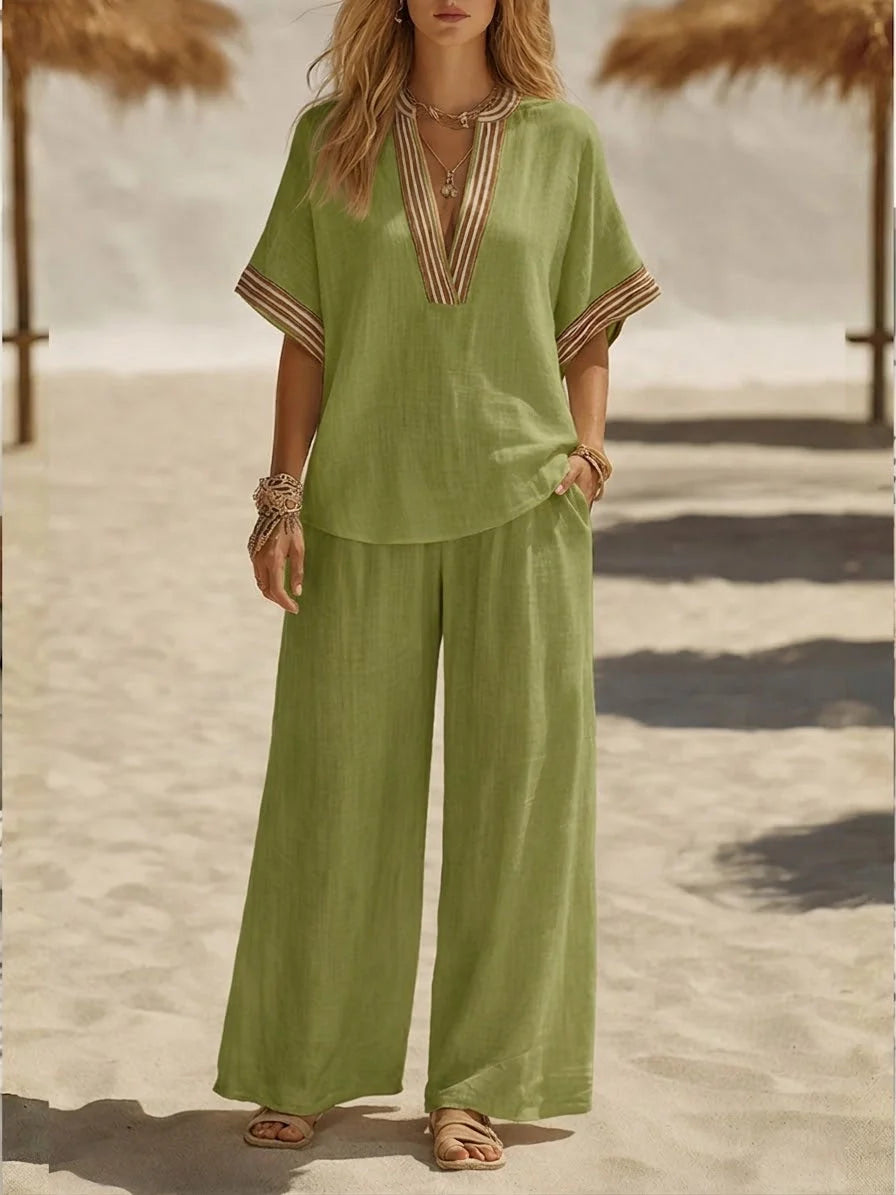 Maribel | Relaxed V-Neck Two-Piece Set