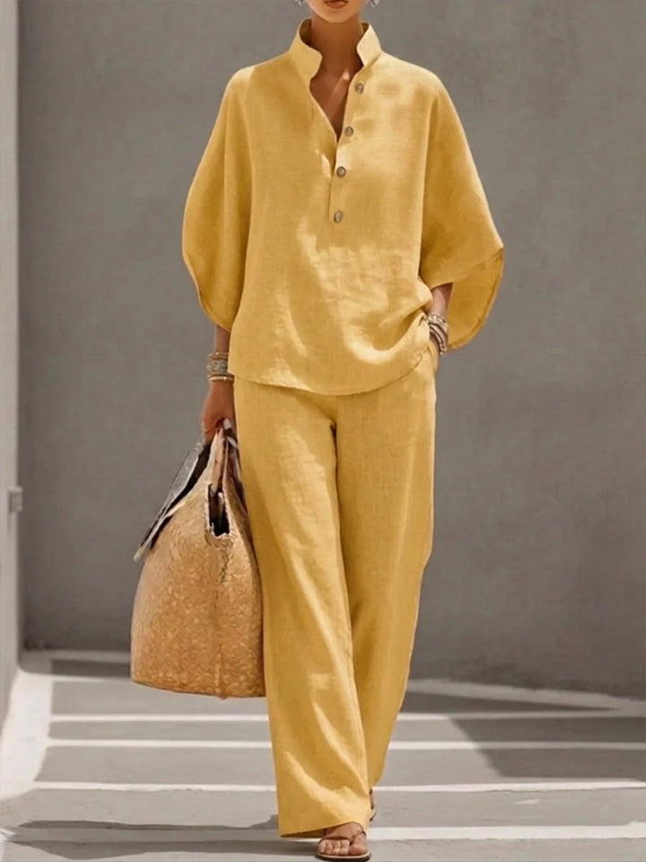 Noelle | Relaxed Button Two-Piece Set