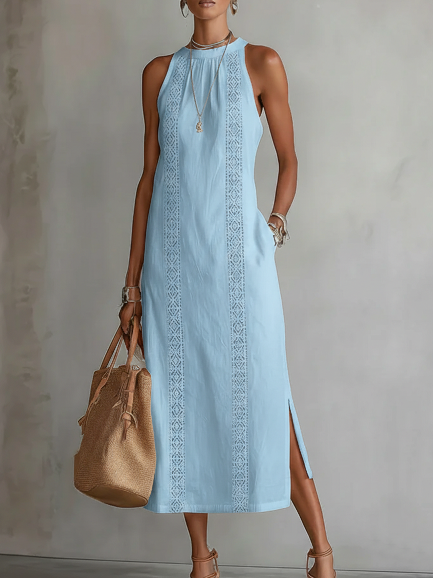 JIMENA | Linen-Texture Midi Dress