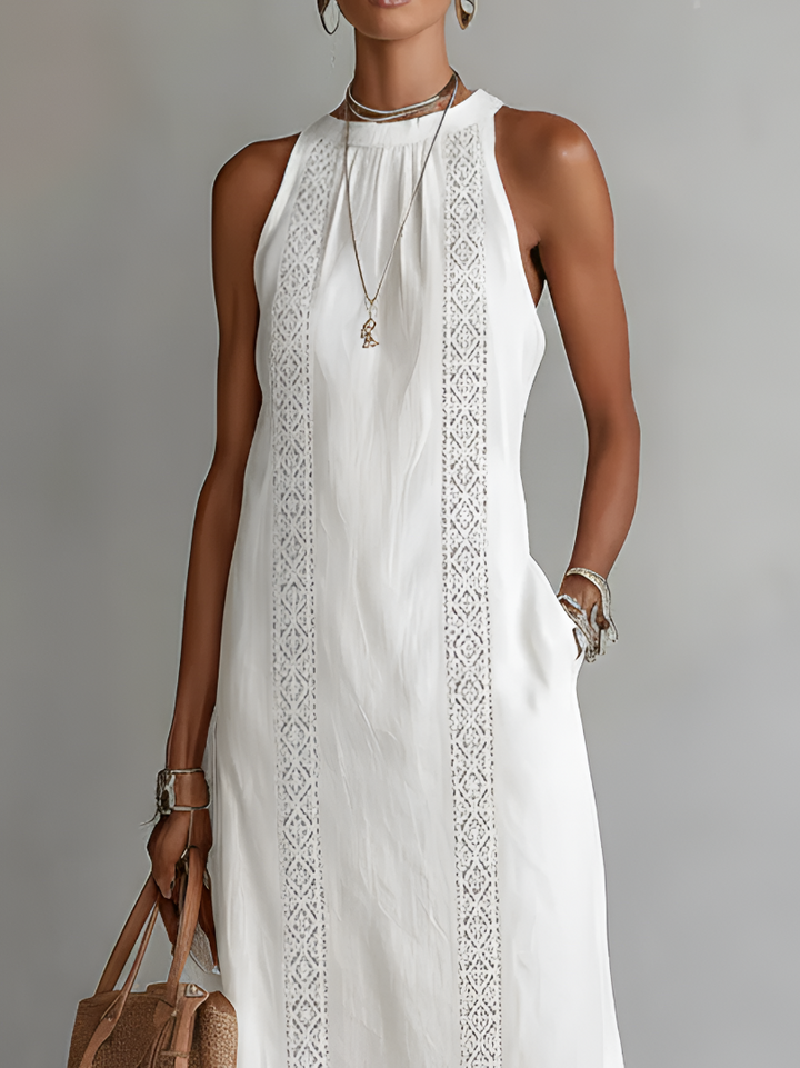 JIMENA | Linen-Texture Midi Dress