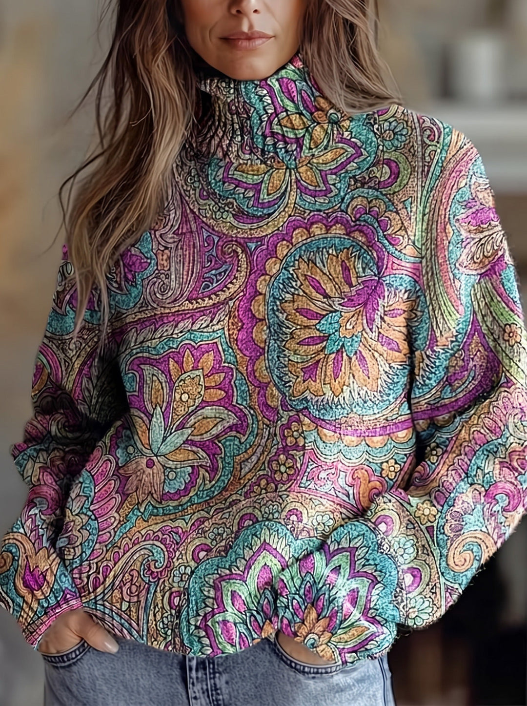 Marchetta™ | Jewel Paisley Turtleneck