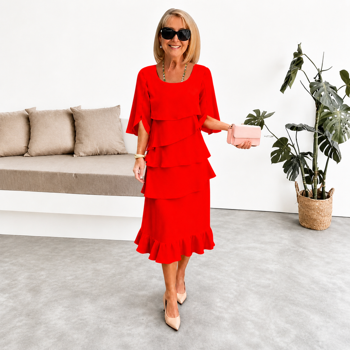 Brent | Layered Tier Midi Dress