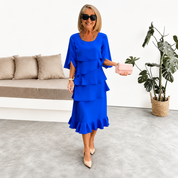 Brent | Layered Tier Midi Dress