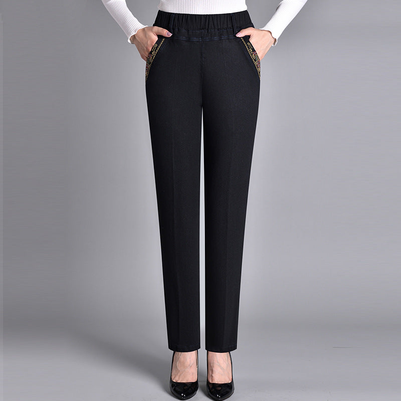 Laluna® | Women's jeans with side pockets and elastic waist