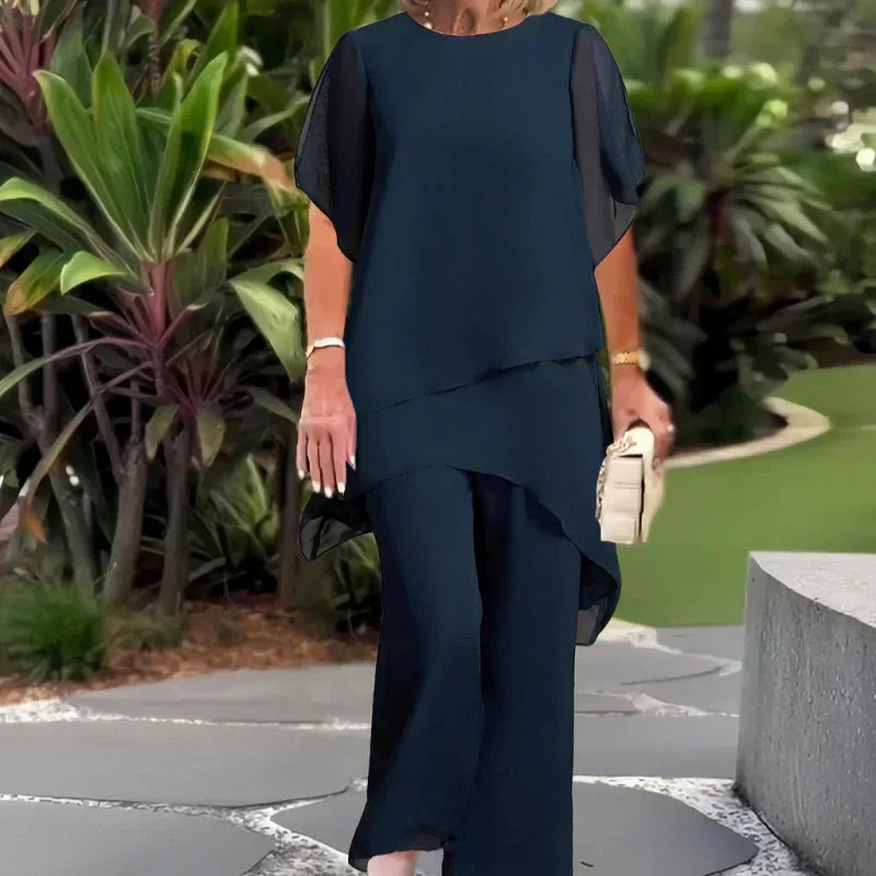 Elegant Top & Wide Leg Pants Set