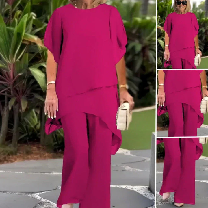 Elegant Top & Wide Leg Pants Set
