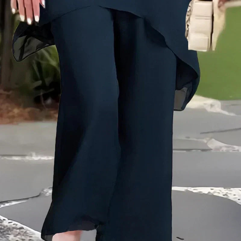 Elegant Top & Wide Leg Pants Set