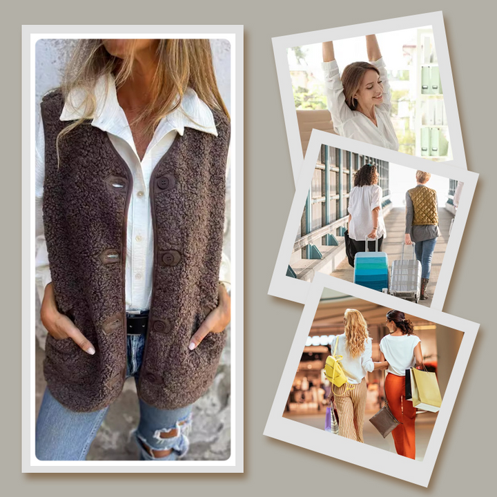 Women's Autumn Button-down Short Warm Vest