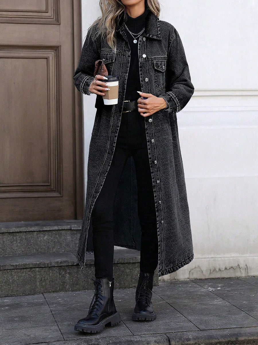 Maya | Stylish Long Denim Jacket