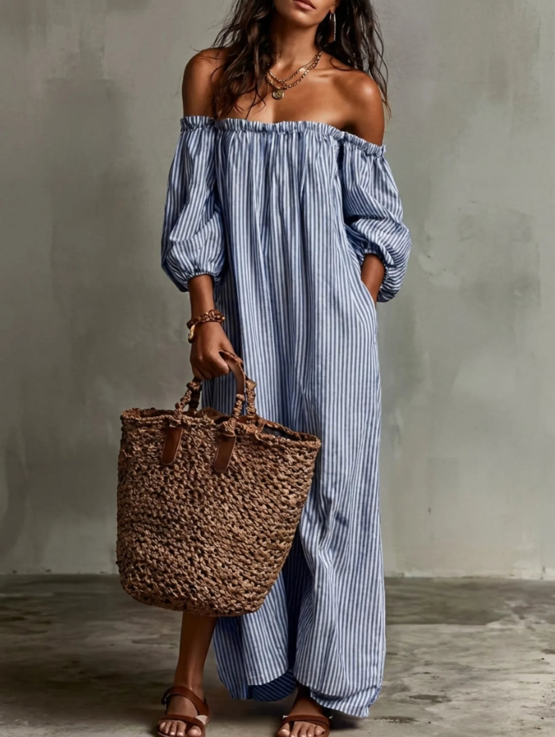 Elena | Flowy Off-the-Shoulder Maxi Dress