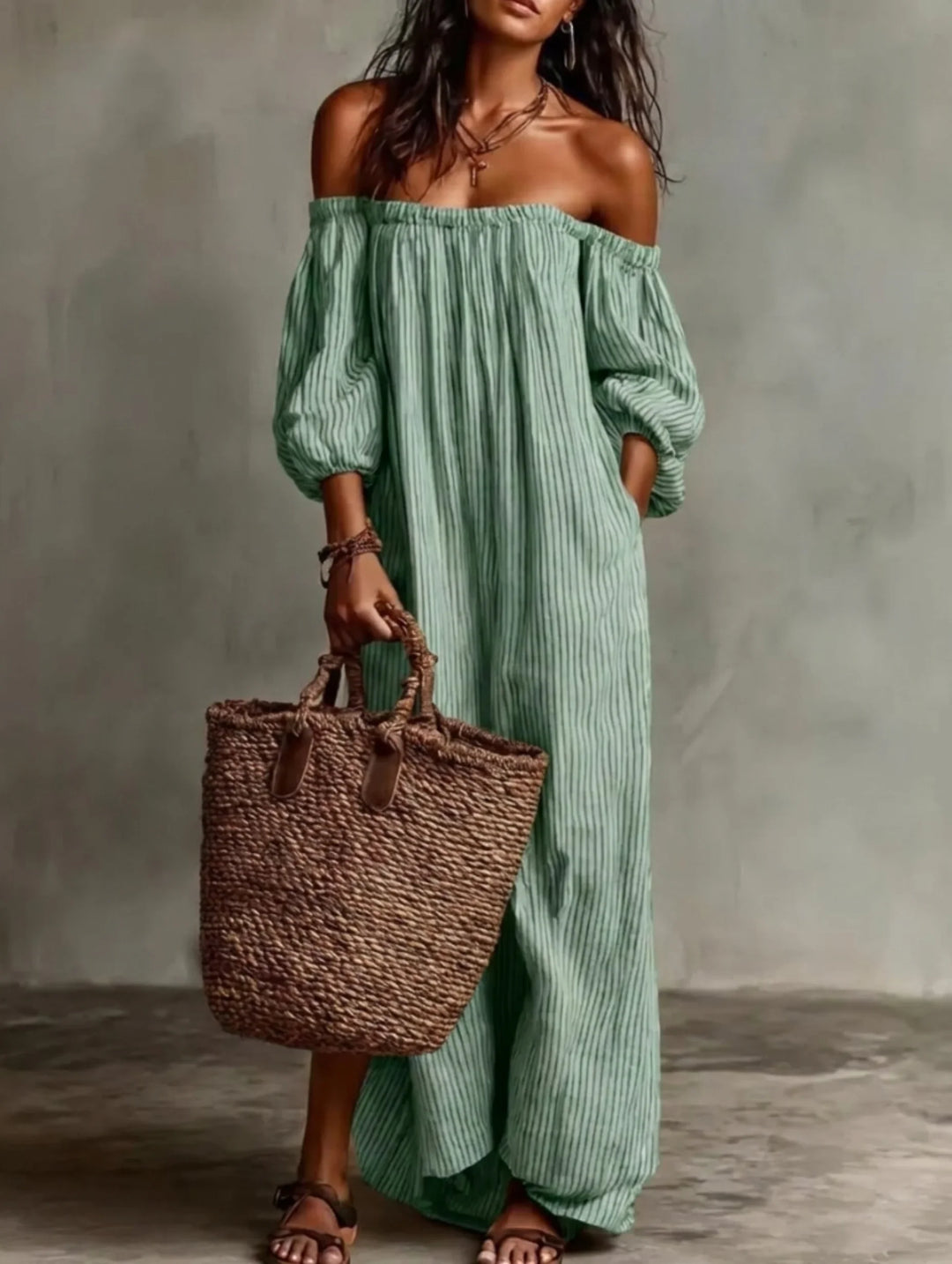 Elena | Flowy Off-the-Shoulder Maxi Dress
