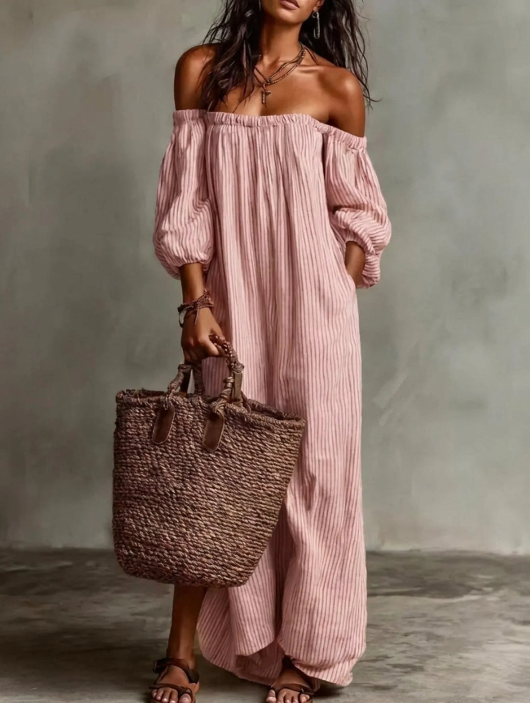 Elena | Flowy Off-the-Shoulder Maxi Dress