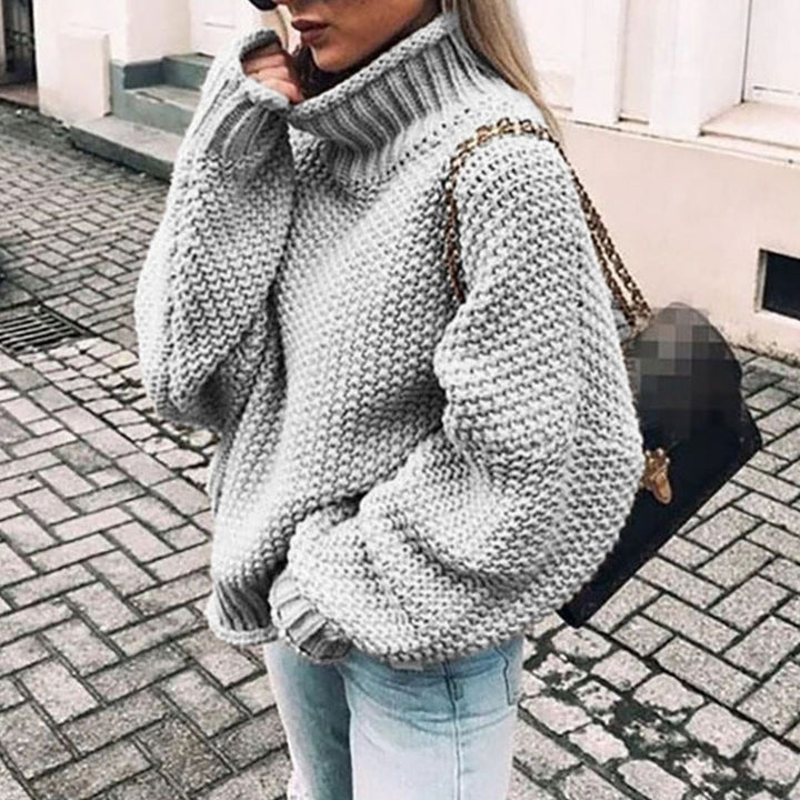 Women's Oversized Chunky Knit Turtleneck Sweater
